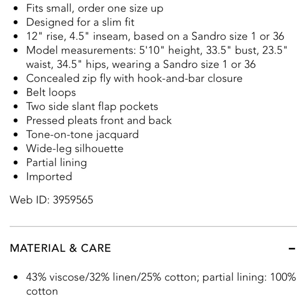 Sandro Orsino Wide Jacquard Shorts Size 1/36 - Picture 13 of 13